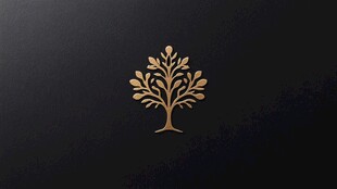 金色树型徽标设计