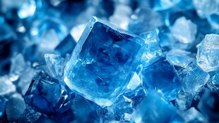 蓝色梦幻晶体闪耀之美