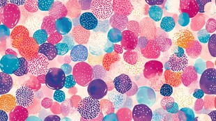 多彩波点水彩风背景图案