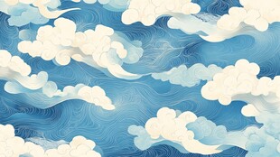 梦幻云海插画背景图