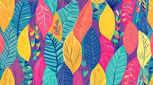 多彩叶子图案背景