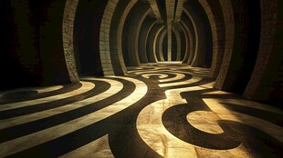 神秘螺旋隧道光影奇观