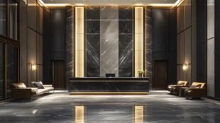 现代豪华酒店大堂室内设计