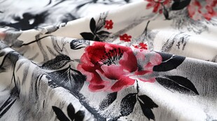 中式花卉图案精美织物