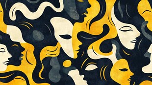 抽象人脸图案艺术插画