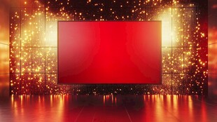 红色大屏闪耀梦幻灯光背景