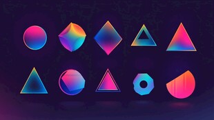 炫彩渐变几何图形集合