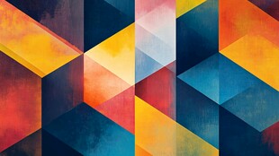 多彩几何拼接抽象艺术图