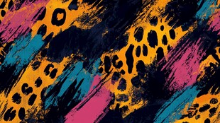 豹纹涂鸦风多彩图案纹理