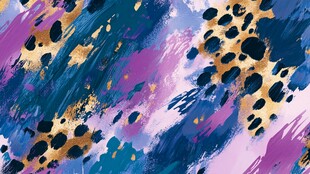 抽象豹纹多彩艺术图案