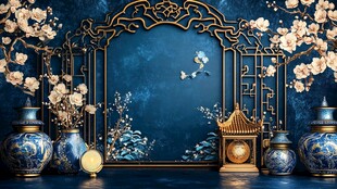 中式古典雅致摆件装饰景