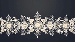 精致白色花卉刺绣花边