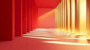 红色光影通道艺术场景