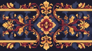 复古华丽花卉装饰图案