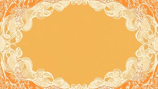 橙色花边背景装饰图案