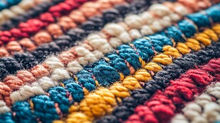 多彩编织地毯的细节之美
