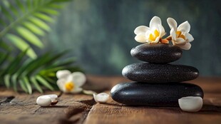 禅意石上花 静谧自然之美