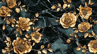 黑金玫瑰大理石花纹图案