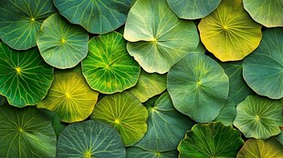 翠绿荷叶组成的美丽图案