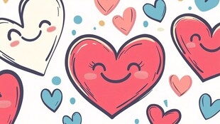 可爱笑脸爱心图案设计