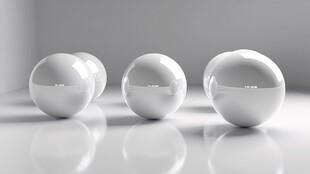 光滑白球排列展示