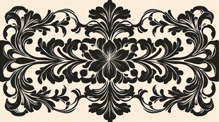 复古欧式黑白花纹装饰图案