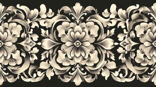 复古花卉精美边框图案