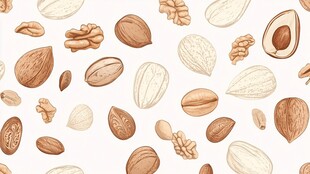 多样坚果图案背景图
