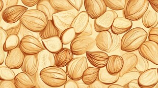 手绘杏仁坚果图案背景