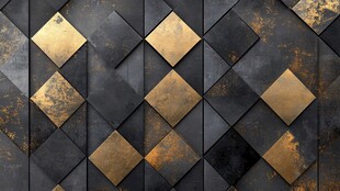 黑金菱形拼接金属质感背景