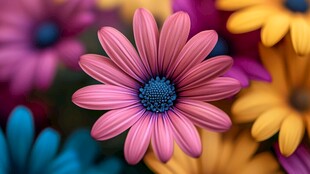 多彩雏菊绽放绚丽之美