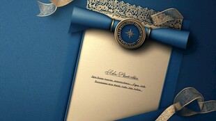 蓝色卷轴封印信件展示