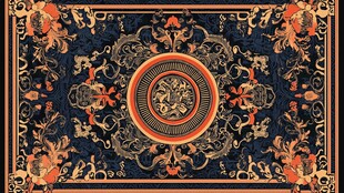 古典华丽中式花纹地毯图案