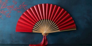 古典红折扇 尽显东方韵味