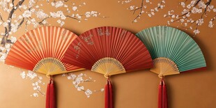 三把古风折扇尽显中式韵味