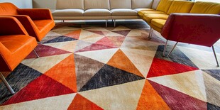 多彩几何图案客厅地毯