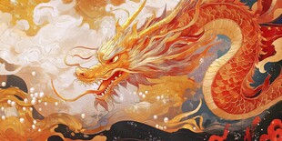 祥龙出海呈祥瑞