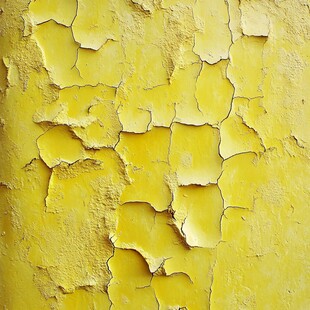 剥落的黄色墙面纹理特写