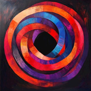 色彩斑斓的抽象环形画作