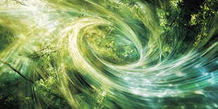 梦幻绿色漩涡森林景象