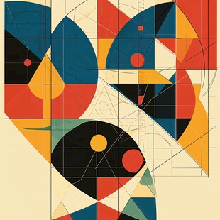 几何抽象艺术多彩图案