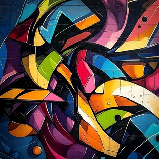 抽象多彩涂鸦艺术画作