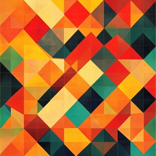 多彩几何拼接抽象图案