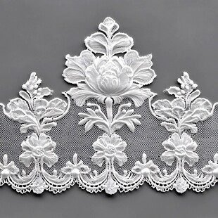 精致白色花卉蕾丝花边
