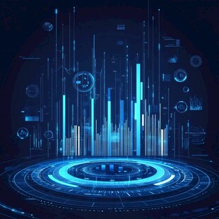 科技感十足的蓝色数据界面