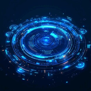 科技感蓝色炫酷圆形界面