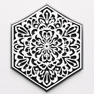 六边形黑白花纹装饰图案