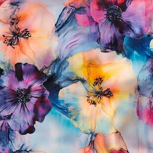 梦幻多彩花卉图案纹理