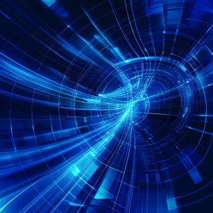 科技感蓝色光线旋涡背景