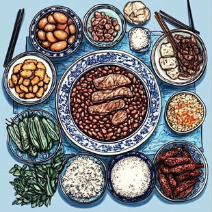 丰盛中式美食组合